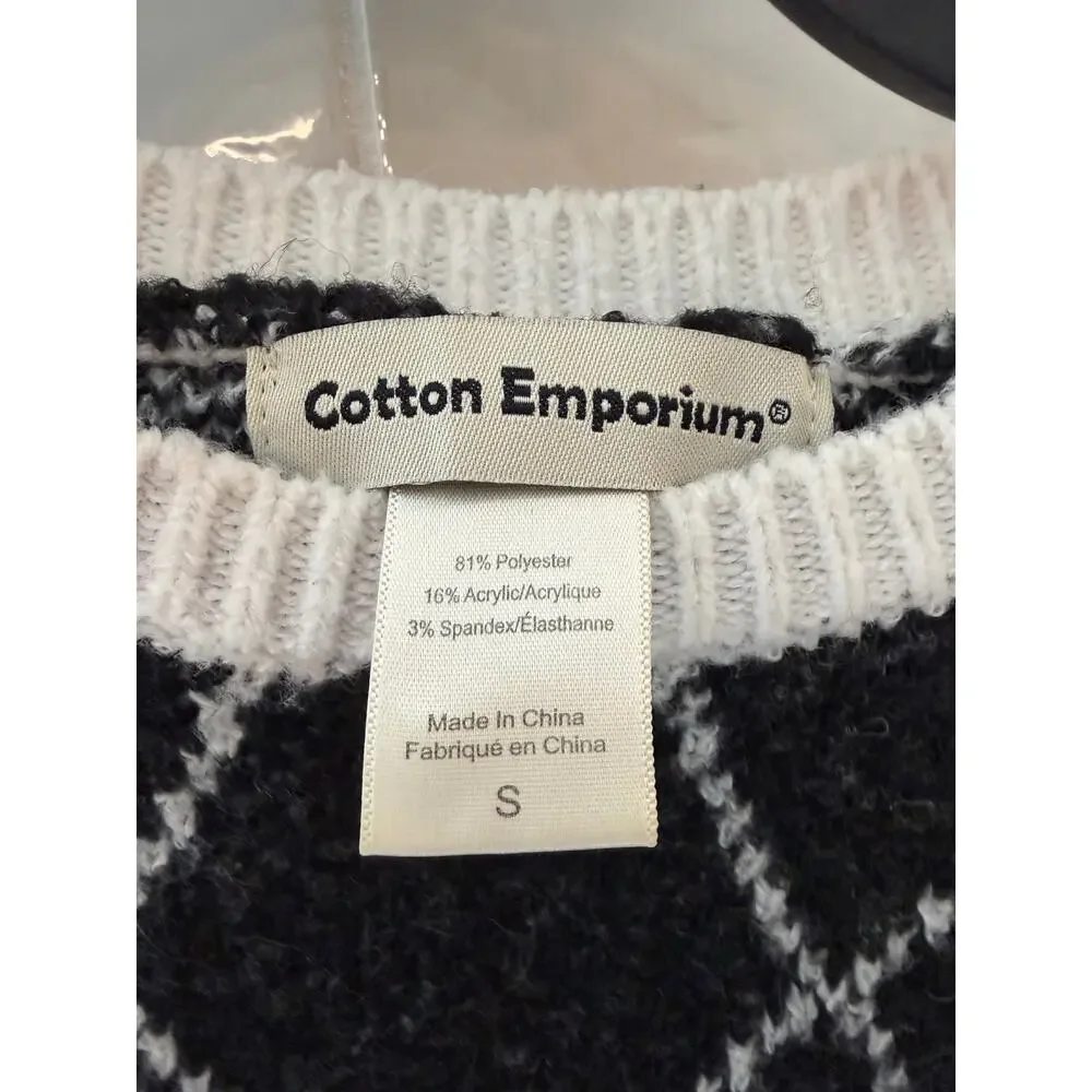 Girls Black White Bows Sweater Preppy Ballet Core Size Small